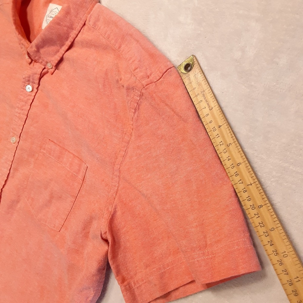 St. John's Bay Mens Slub Cotton SS Classic Fit Button Shirt 2XL Maine Lobster - Picture 4 of 8